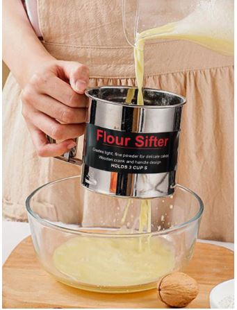 Kitchen Baking Tool - Small Silver Flour Sifter Cup murukali.com