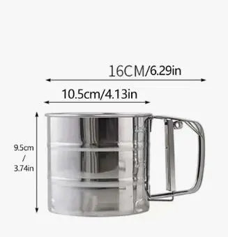 Kitchen Baking Tool - Small Silver Flour Sifter Cup murukali.com