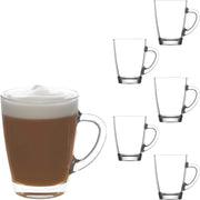 LAV Vega 6-Piece Glass Coffee Mugs Set with Handle Murukali.com