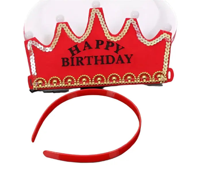 LED & BLUE Happy Birthday Party Crown Hats Murukali.com
