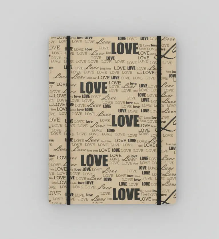 Geschenkpapier mit LIEBES-Aufdruck