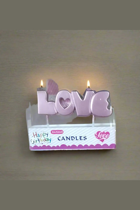 LOVE Shaped Birthday Candles Murukali.com