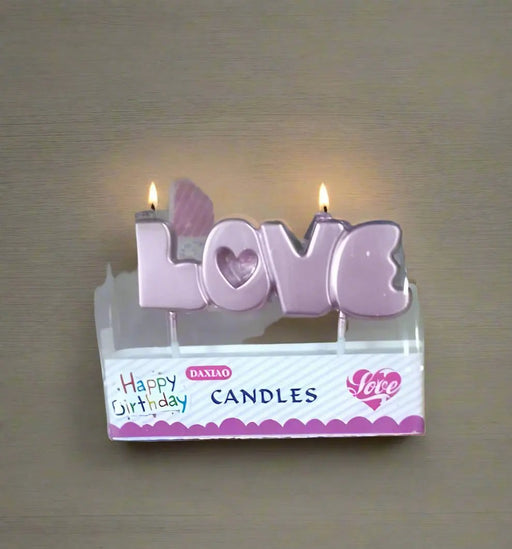 LOVE Shaped Birthday Candles Murukali.com