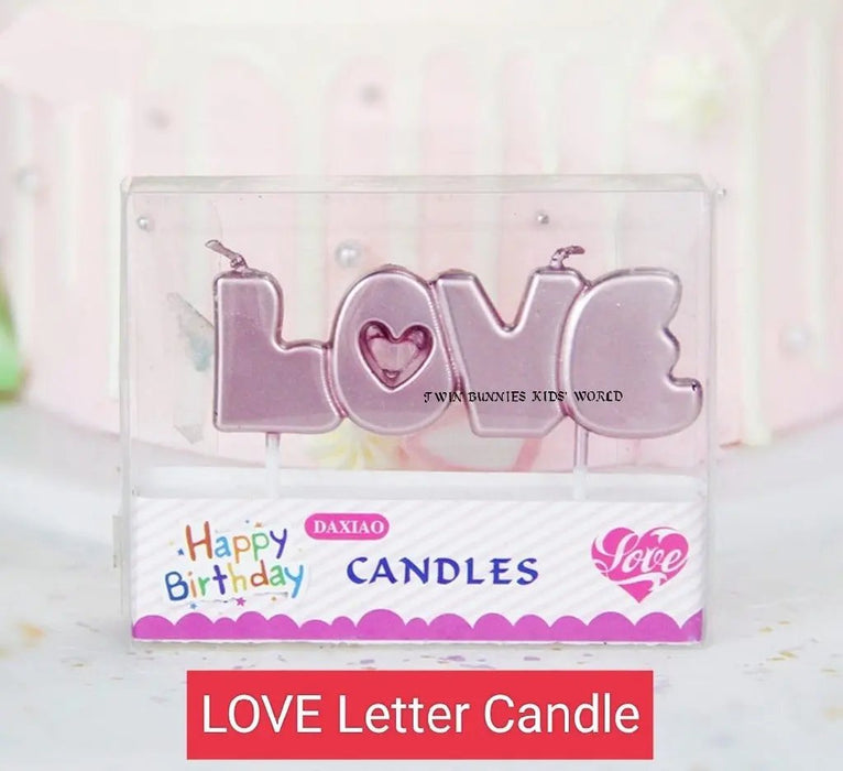 LOVE Shaped Birthday Candles Murukali.com