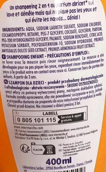 Labell Kids 2-in-1 Shampoo – Apricot Scent 400ml Murukali.com