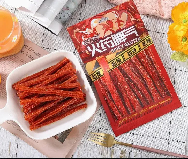 Latiao Chinese Spicy Gluten Snack 108g – Extra Spicy Flavor murukali.com