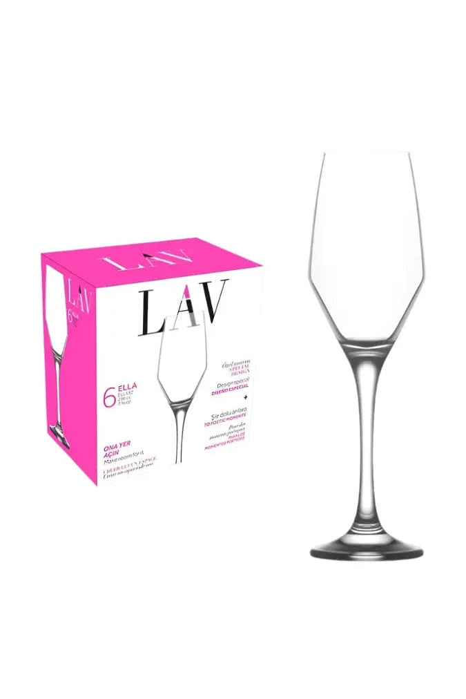 Lav Champagne Glass Wine Red Or White Set of 6 pcs Murukali.com
