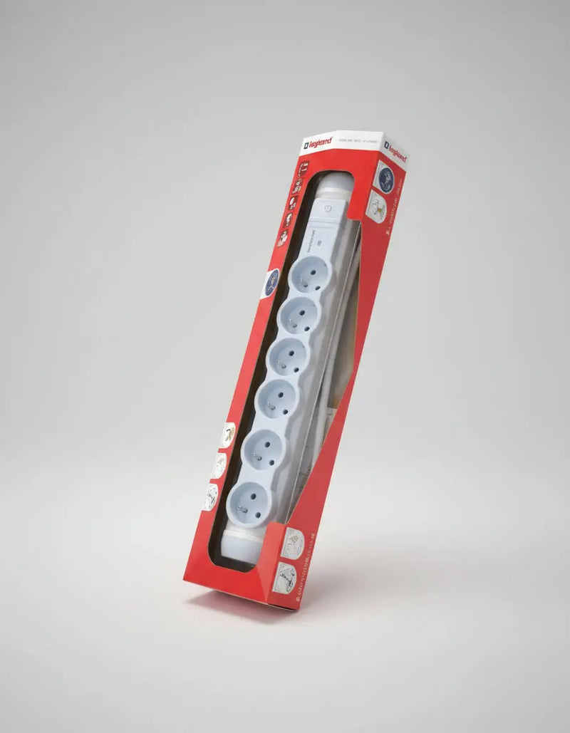 Legrand 6-Socket Power Extension Strip with Surge Protection
