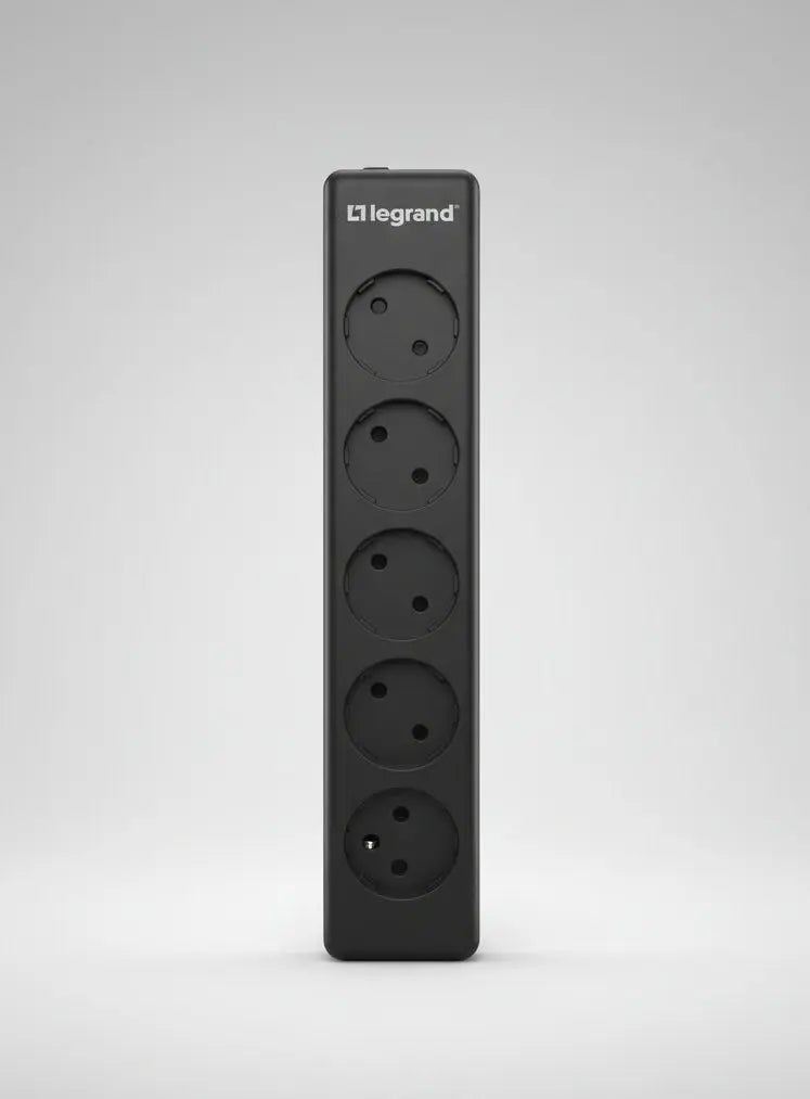 Legrand Rotating Power Strip – 5 Outlets 3m Cable Extra-Flat Design