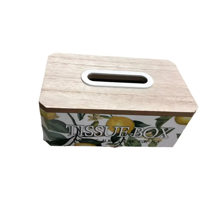 Lemon Bliss Tissue Box with Wooden Lid Murukali.com