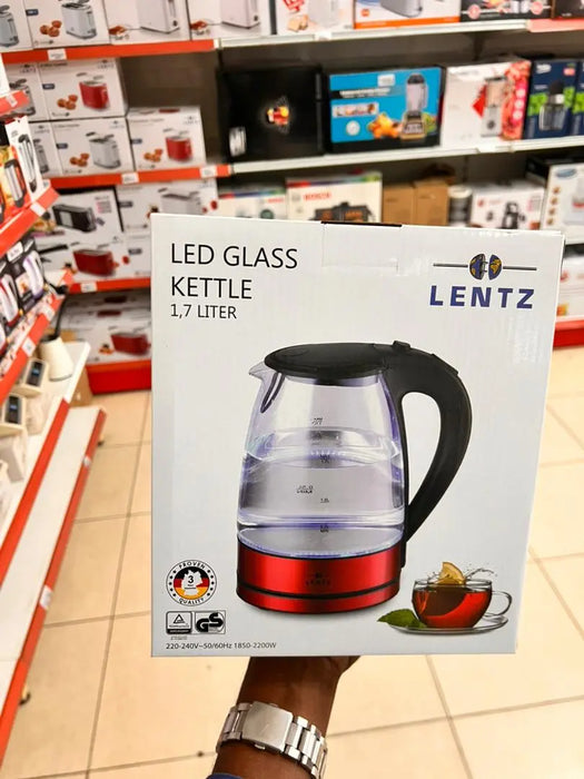 Lentz 1.7 Litre LED Glass Kettle 1.7L Murukali.com