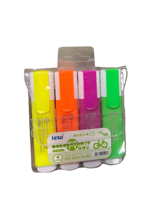 Leto Highlighter Pen Set, 4 Colors Murukali.com