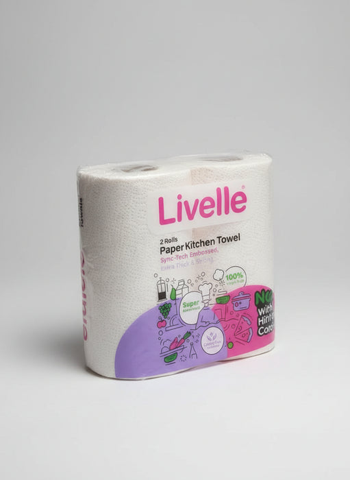 Livelle Paper Kitchen Towel 2 Rolls Extra Thick & Strong