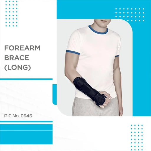 Long Black Forearm Brace for Enhanced Support Murukali.com
