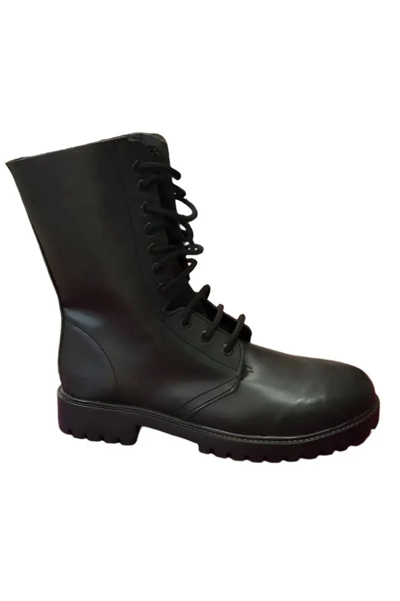 Long Black Leather Lace To The Top Boots For Adults murukali.com