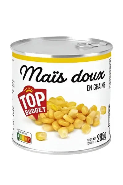 Maïs doux en grains Top Budget 285g murukali.com