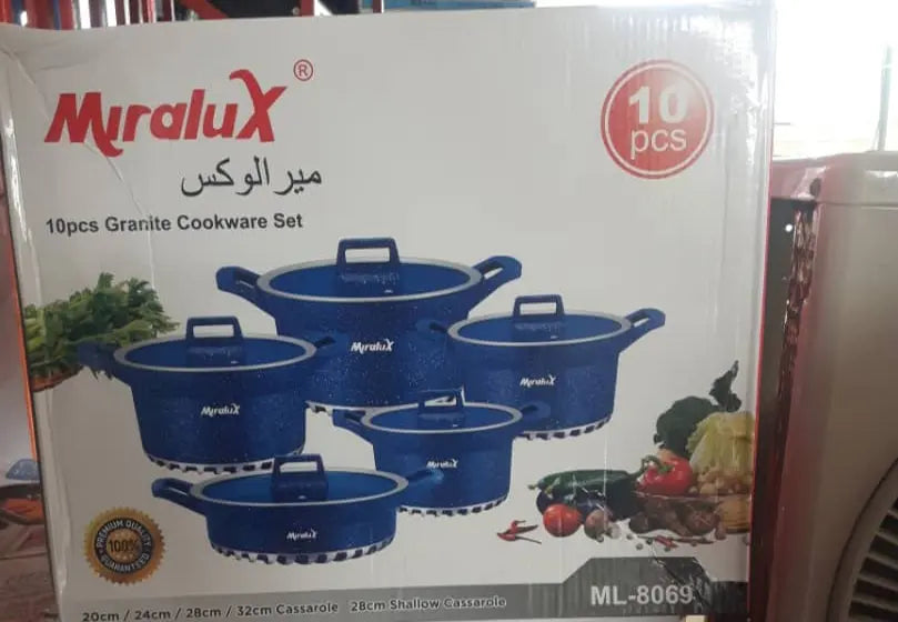 Maralux 10pcs Granite Cookware Set – ML-8069 Murukali.com