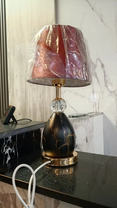 Maroon Fabric table Lamp murukali.com