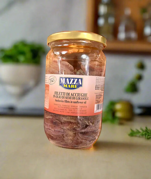 Mazza Mare Anchovies Fillets in Sunflower Oil 720g Murukali.com