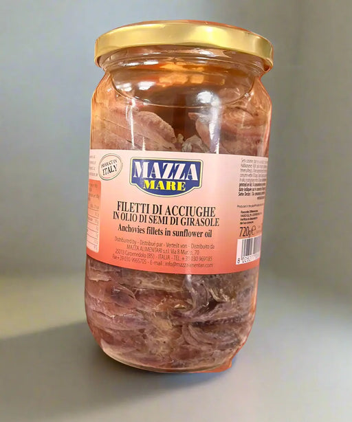 Mazza Mare Anchovies Fillets in Sunflower Oil 720g Murukali.com