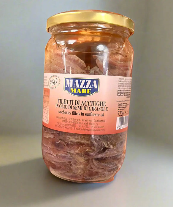 Mazza Mare Anchovies Fillets in Sunflower Oil 720g Murukali.com