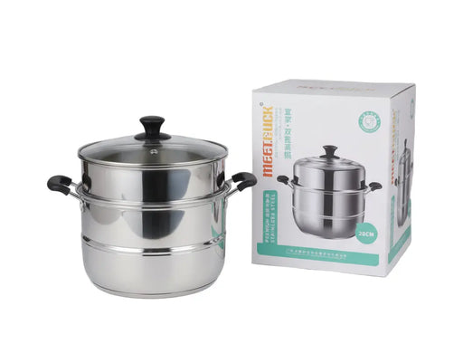 Meet.Buck 2-Layer Stainless Steel Steamer Pot – 28cm Murukali.com