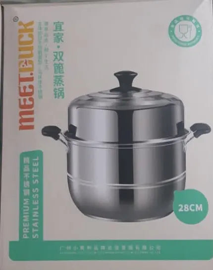 Meet.Buck 2-Layer Stainless Steel Steamer Pot – 28cm Murukali.com