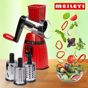 Meileyi Rotary Cheese Grater, 3-in-1 Multi-functional Mandoline Vegetable Shredder, Slicer, 3 Drum Blades in Set Murukali.com