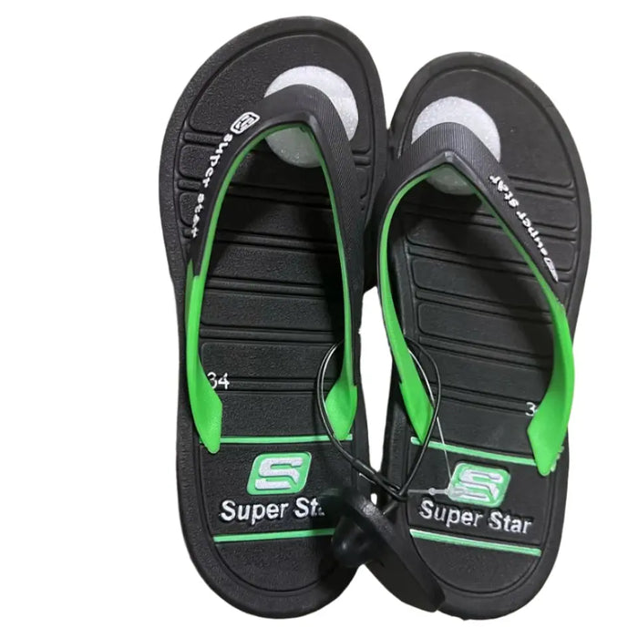 Men's Super Star Flip Flops with Green Straps(Available size 34) Murukali.com