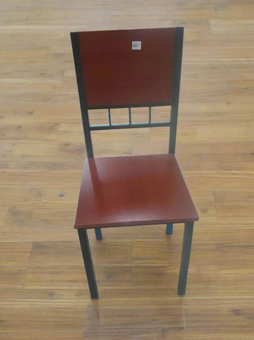 Metal Dining Chair with Wooden Seat Murukali.com