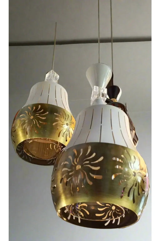 Metallic Gold Fixture with Single Lamp murukali.com