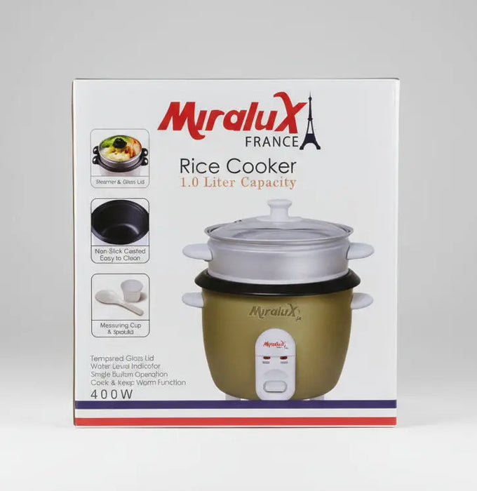 Miralux Electric Rice Cooker – 1.0L 400W Murukali.com