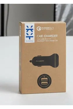 Mixberry 2-pot Car Charger - Qualcomm QC3.0 fast charge - Black Hongkong Ip