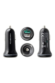 Mixberry 2-pot Car Charger - Qualcomm QC3.0 fast charge - Black Hongkong Ip