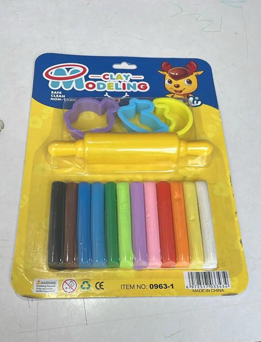 Modelling Clay for Kids 12 Colours Clay Bars with 1 Roller Clay Set Murukali.com