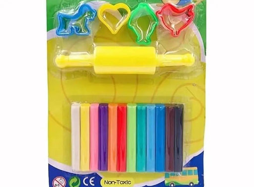 Modelling Clay for Kids 12 Colours Clay Bars with 1 Roller Clay Set Murukali.com