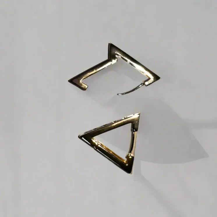 Modern Geometric Gold Triangle Earrings Maman Fatu