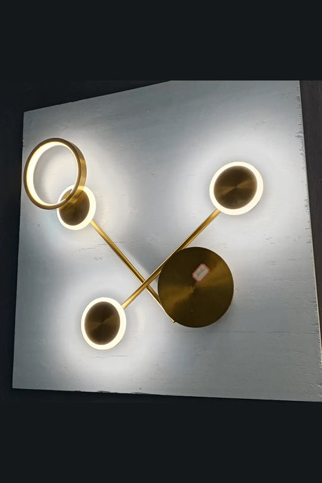 Modern Gold Wall Lamp with Circular LED Design murukali.com