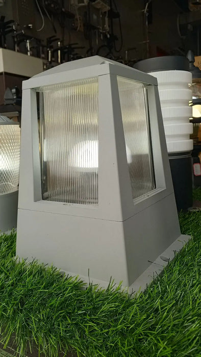 Modern Light Gray Outdoor Lamp Post murukali.com