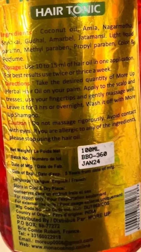 More Up Herbal Hair Oil with Herbs 100ml Murukali.com