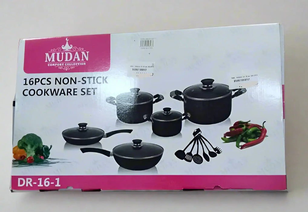 Mudan Comfort Collection 16pcs Non-Stick Cookware Set Murukali.com