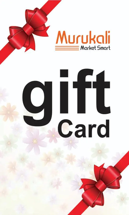 Murukali Gift Card on printed cards murukali.com