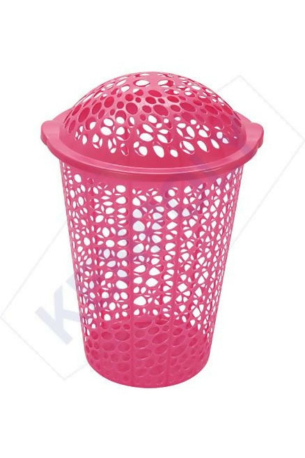 Plastic Mesh Laundry Basket with Lid