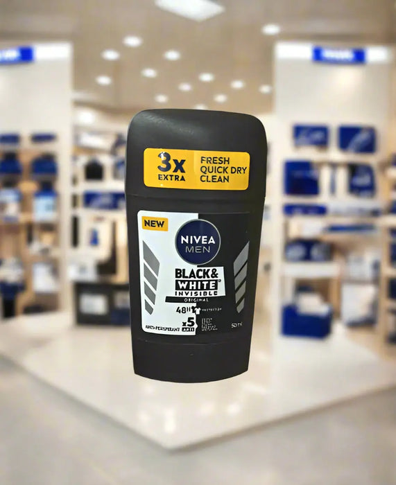 NIVEA MEN Black & White Invisible Original Anti-Perspirant Stick 50ml Murukali.com