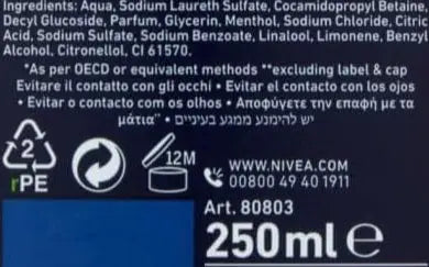 NIVEA MEN Energy Shower Gel 250ml Murukali.com