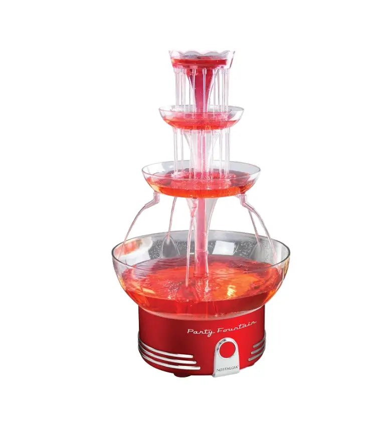 NOSTALGIA Retro Lighted Party Fountain  – Red Deluxe Murukali.com