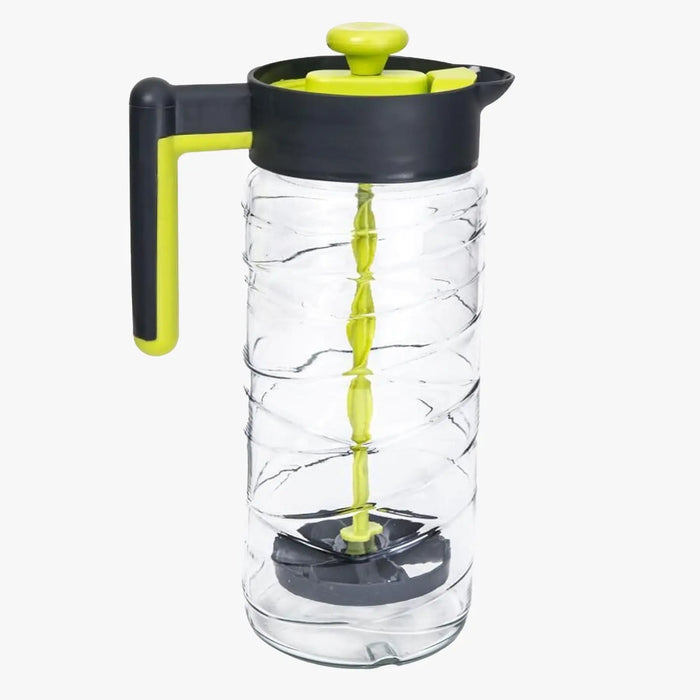 Nilkamal Transparent Glass Jug with a Muddler Lid and Handle 1.46L Murukali.com