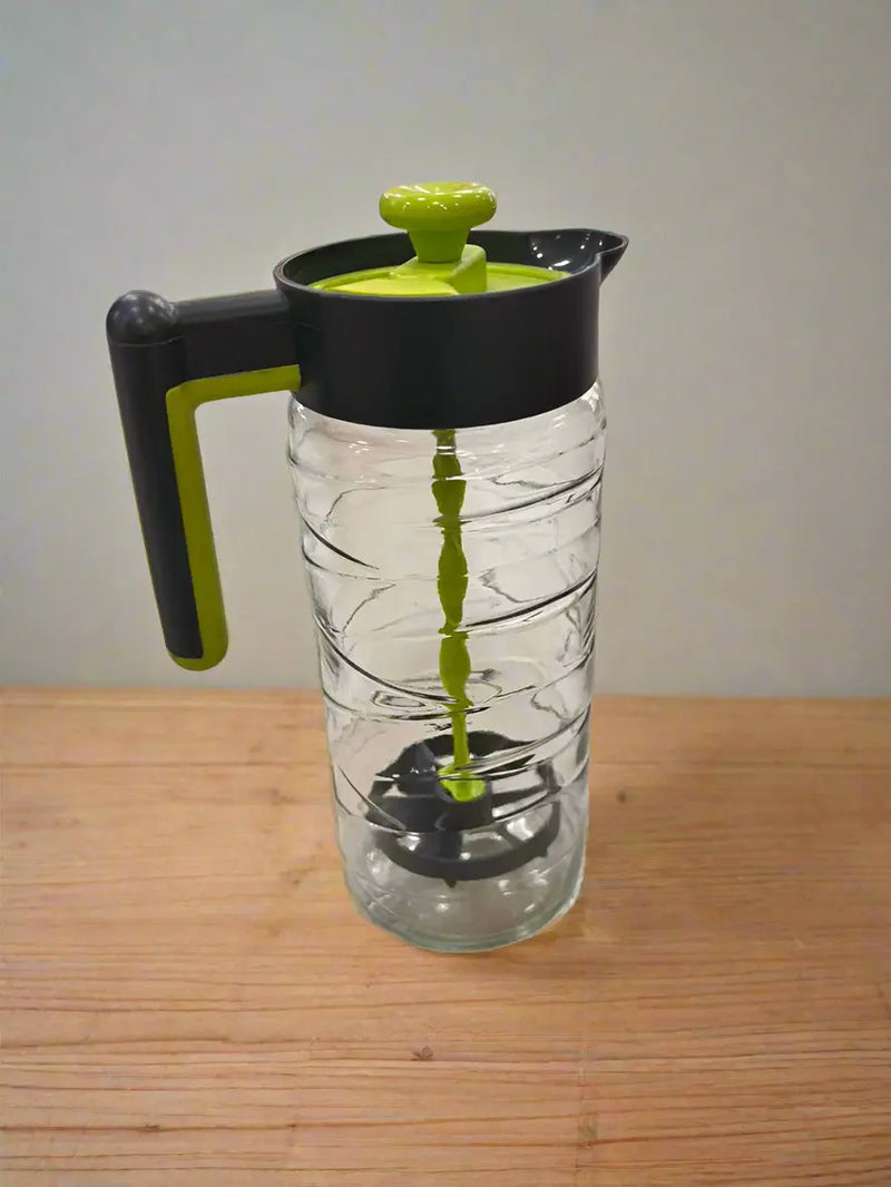 Nilkamal Transparent Glass Jug with a Muddler Lid and Handle 1.46L Murukali.com