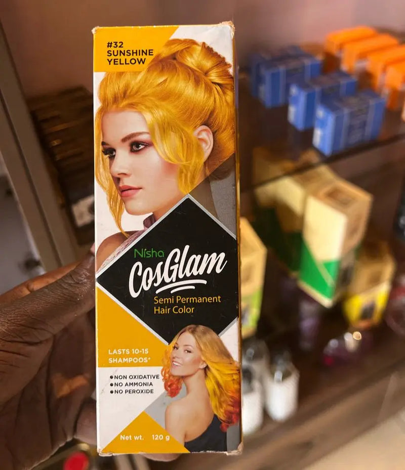 Nisha CosGlam Semi-Permanent Hair Color Sunshine Yellow – 120g Murukali.com