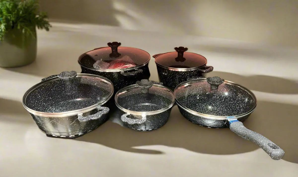 Non-stick Cookware Set with Granite Finish - Murukali.com